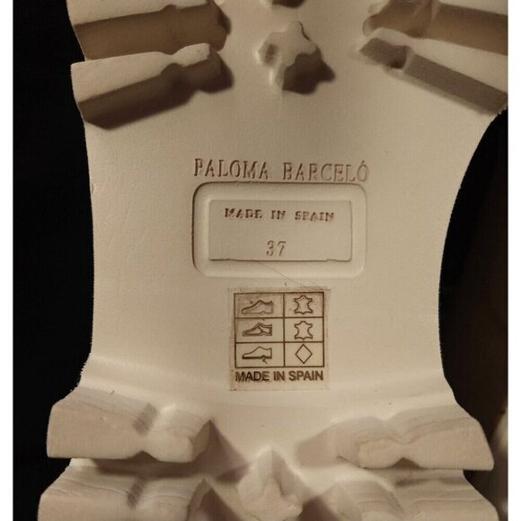 Paloma Bercelo Leather Comat Boots Size 37 US 7 Beige $370 - Picture 8 of 12